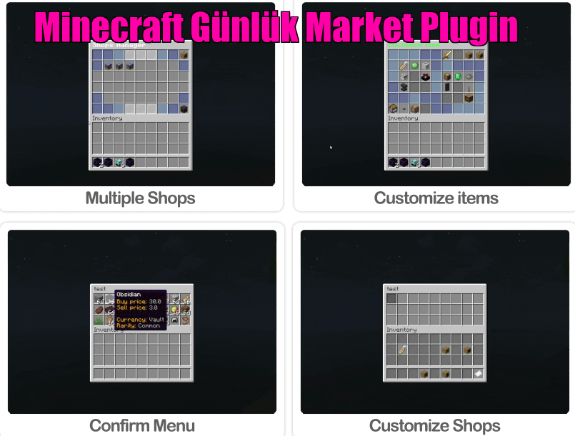 Minecraft Günlük Market Plugin